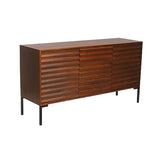 Miliboo Buffet en Bois foncé manguier Massif et métal Noir 3 Portes L140 cm Onda