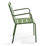 Oviala Palavas - Fauteuil de Jardin en métal Vert Cactus