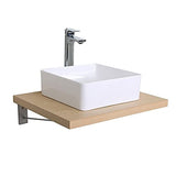 Mob-In Plan de Toilette Suspendu pour Vasque Will - 60 cm - EP. 3,8 cm - Décor Chêne/Effet Béton