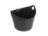 Cadin: Porte bûches en Cuir de Couleur Noir, Panier Sac à bûches, Chariot à Bois, Panier à granulés, Idée Cadeau, Made in Italy, Design Firestyle®.
