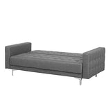 Beliani - Canapé Convertible 3 Places - Aberdeen - Tissu, Gris Clair