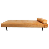 Nimara Charlie Daybed en Velours et Tissu | Lit de Jour en Velours avec appuie-tête, Oreiller, Vendu avec Pieds en Bois Noir | Dimensions : 80 x 200 cm