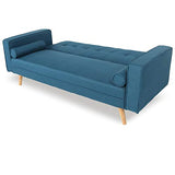 INTENSE DECO Canapé Convertible scandinave Tao Tissu Bleu Canard