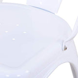 Uderkiny Lot de 4 chaises de Salle à Manger empilables Chaises en métal de Style Industriel, adaptées aux chaises de Balcon intérieures et extérieures, chaises de Jardin (Blanc)
