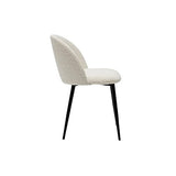 Miliboo Chaises en Tissu Effet Laine bouclée Blanc cassé et métal Noir (Lot de 2) Celeste