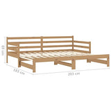 Festnight canape Convertibles,canapé-lit 2 Places,bz Convertible 2 Places,lit Banquette,lit Coulissant 2 Personnes,Lit Double en Bois pour Adultes Enfants- 2X(90x200) -Marron Miel-Type 1