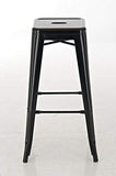 CLP Tabouret de Bar Joshua - Tabouret de Bar Industriel Empilable et Robuste - Repose-Pied Structure à 4 Pieds - Hauteur Siège 77 cm - Couleurs, Couleurs:Noir