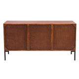 Miliboo Buffet en Bois foncé manguier Massif et métal Noir 3 Portes L140 cm Onda