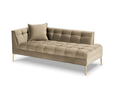 MICADONI - Méridienne d'angle Droit Karoo - 1 Place - Velours - Beige