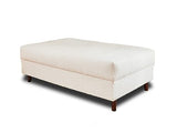 Lisa Design - Rune - canapé d'angle Droit - 4 Places - avec Pouf d'appoint - en Tissu Bouclette - Blanc