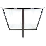 Mango Steam Table Basse Rond en Verre, Dessus Clair et Base Noire