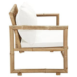 vidaXL Banc de Jardin avec Coussins Meuble d'Extérieur Banc de Patio Meuble de Jardin Banc de Terrasse Banc d'Arrière-Cour 115 cm Bambou