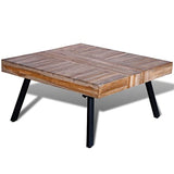 vidaXL Table Basse Carrée Teck Recyclé Table de Canapé Table de Salon Séjour