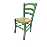 ZStyle Chaise en paille modèle Venezia en bois coloré, pour restaurant, gîte, cuisine - vert, bleu, jaune, rouge