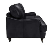 BHDesign Florina - Canapé de Salon - Cuir Classique et Traditionnel - Marron foncé