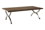 Premier Housewares Table Basse Greenwich, Bois Dense, Naturel, 70x140x42 cm