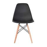 KunstDesign Ensemble de 4 chaises de Salle à Manger, Design Ergonomique, Pieds en Bois de hêtre Naturel, Look Moderne du Milieu du siècle（Noir