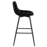 WOLTU BH143sz-2 Lot de 2 Tabouret de Bar Design Chaise Haute pour Bar Bistro siège en Velours avec Repose-Pieds Cadre en métal,Noir