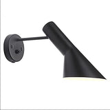 1 Light Applique murale moderne en métal noir et blanc avec abat-jour réglable pour chambre à coucher, café, bar, allée, lampe murale E27 (Blanc)
