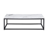 MEUBLES COSY Salon Table Basse Design Moderne Style Industriel, Structure en Métal, Marbre, 110x60x34cm