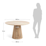 Générique Table à Manger Ronde 120 cm en Teck Massif Naturel Ariana - L 120 x l 120 x H 78