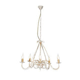 Qazqa Lustre | Chandelier Classique Rustique - Giuseppe Hl Lampe Blanc Crème - E14 - Convient pour LED - 5 x 40 Watt