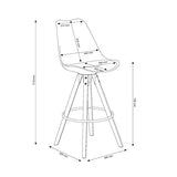Marque Amazon - Movian Arendsee - Lot de 2 tabourets de bar, 55 x 48,5 x 111,5 cm, Marron