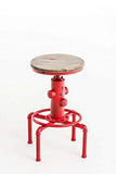 Tabouret De Bar Lumos Style Industriel I Tabouret De Comptoir Réglable en Hauteur I Chaise Haute Siège en Bois Pieds Robustes en Métal, Couleurs:Rouge