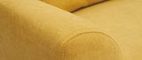 Miliboo Canapé scandinave 3 Places en Tissu Effet Velours Jaune Moutarde et Bois Clair EKTOR