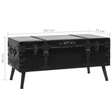 Table basse de coffre de voyage, table basse rectangulaire en bois noir assemblage facile pour placer des objets décoratifs pour la maison