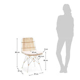 Kave Home - Chaise en rotin Ainisa avec Structure en Acier