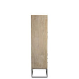 Armoire cannage en rotin tissé et bois de manguier