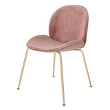 Chaise de Salle à Manger en Velours, Tabouret de Coiffeuse Nordique avec Assise et Dossier rembourrés, chaises de Loisirs avec Pieds en métal doré, chaises de Bureau, Rose