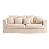 Miliboo Canapé déhoussable 3 Places en Tissu écru Fever