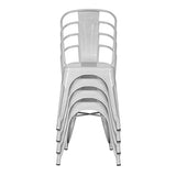 hjh OFFICE 645022 Chaise bistrot VANTAGGIO Comfort Métal Blanc, Chaise au Style Industriel, empilable