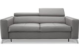 VENESETTI Canapé 3 Places Convertible en Cuir Italien de Luxe MOVIDA, Gris Clair