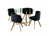 Deco In Paris Ensemble Table + 4 chaises encastrable Noir FLEN