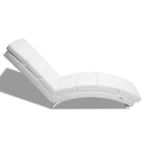 Casaria Méridienne « London » Chaise de Relaxation Chaise Longue d’intérieur Ergonomique Fauteuil rembourré Pieds chromés Blanc