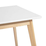 FURNITURE-R France Currency Square Top 80 Table Salle à Manger, Bois, Blanc-80-carré, 808075cm