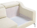Beliani - Canapé d'angle - Glosli - Velours, Beige