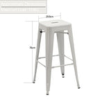 DUHOME Tabouret de Bar en Métal, 76cm Tabouret Haut Empilable Tabouret de Comptoir Industrielle pour Bar Bistro Cuisine, Blanc
