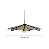 EIOFLVG Art Moderne Pétale Rotin Suspensions Suspendues À La Main Tissé Suspension Suspension Lampe Salon Chambre en Osier Suspension Lampe Réglable Suspension Fil Lustre