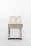 CLP Banquette Amun E Tissu I Assise Rembourrée avec Coutures Décoratives Support en Acier Inoxydable I Banc de Couloir Hauteur 46 cm I, Couleur:crème, Taille:100 cm