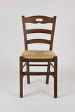 Tommychairs Chaise du Design - Set 2 chaises Savoie 38 pour la Cuisine et la Salle à Manger, avec Structure en Bois, Coleur Noix et Assise en Paille