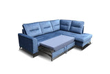 Robin Camel Canapé d'angle avec fonction de couchage, canapé avec tiroir pour literie, coussins dossier, canapé d'angle autoportant en L, coussins de dossier amovibles, canapé rembourré (rose sale)