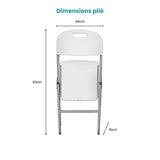 SKYLANTERN Lot 4 Chaise Pliable Blanches 44x46x50 cm - 4X Chaise Pliante Noire Robuste - Lot de 4 Chaise Pliante Confortable Pratique pour Jardin, Mariage, Camping