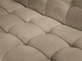 MICADONI - Méridienne d'angle Droit Karoo - 1 Place - Velours - Beige