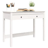 LAPOOH Bureau avec tiroirs Blanc 100x50x78 cm Bois Massif de pin,Bureau avec Rangement,Rangement Bureau,Bureau d'angle