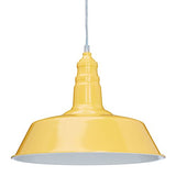 Relaxdays Suspension luminaire abat-jour en métal avec couleur tendance HxlxP: 116 x 36 x 36 cm lampe style industriel hauteur réglable, jaune