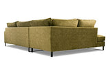 Siblo Canapé d'angle avec Coussins 90x310x224 cm - CORBLACK Collection - Elégant Canape 4 Places - Meubles de Salon - Confortable Canapé - Vert - Côté Gauche